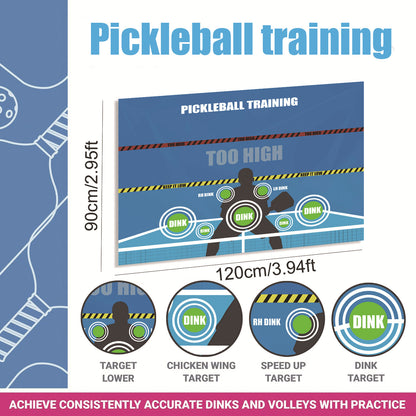 Pickleball wall target mat measuring 120 × 90 cm with marked target zones