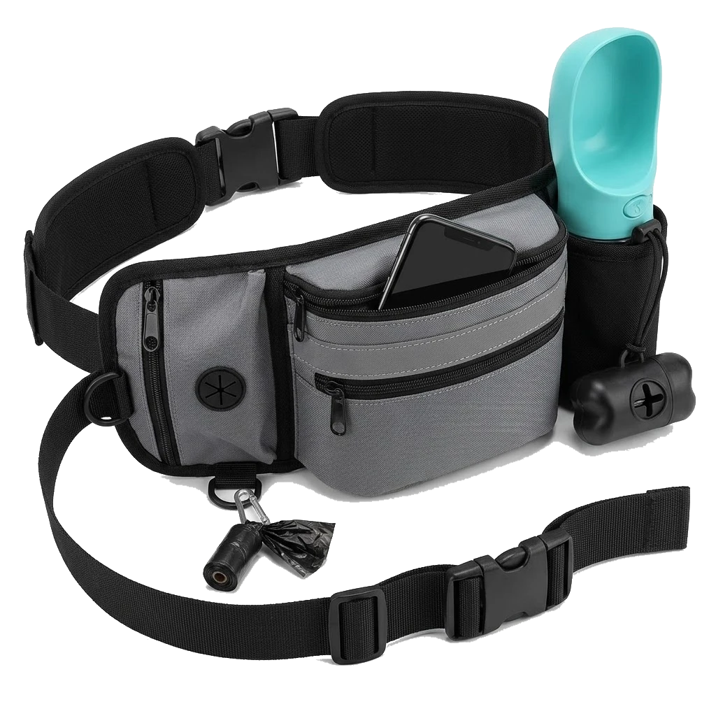 Dog Walking Waist Bag with Bottle Holder
